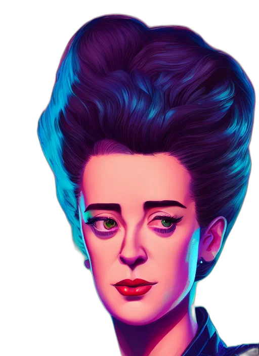 face, hair, robot, vaporwave transparent PNG cut-out