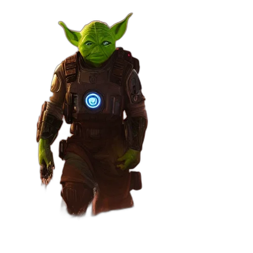 staff, mask, creature, jacket transparent PNG cut-out