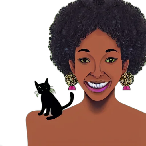 cartoon, concept art, adult, black, woman, light, skin, colorful transparent PNG cut-out