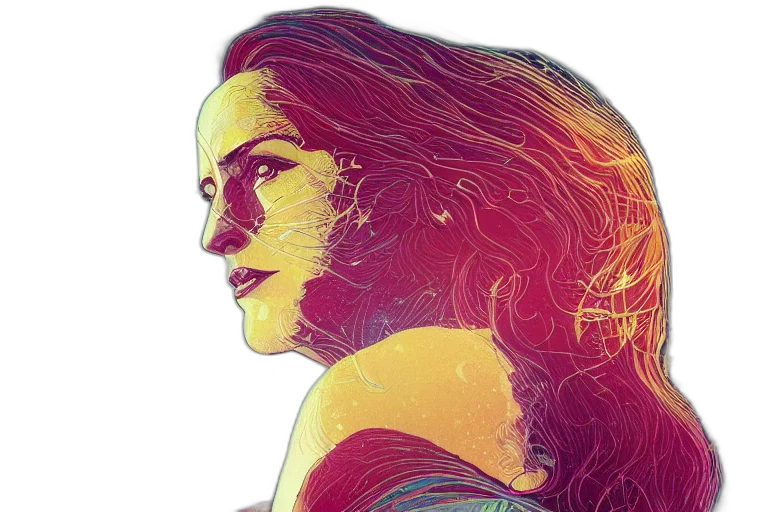 face, dress, hair, comic book art transparent PNG cut-out