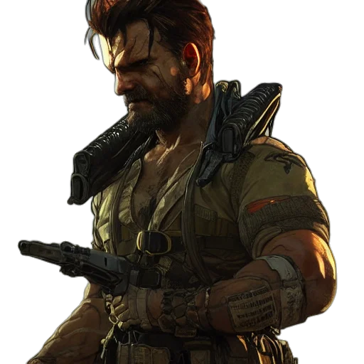 weapon, jacket, concept art, cyberpunk, comic book art, 3d render, golden, earth tones transparent PNG cut-out