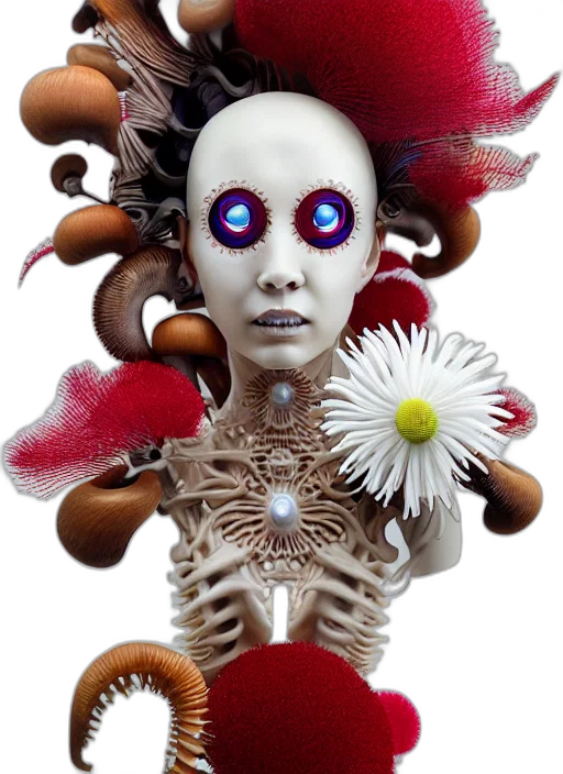 robot, jewelry, creature, mask, 3d render, concept art, photorealistic, fantasy art transparent PNG cut-out