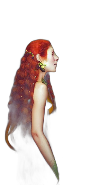 hair, crown, dress, creature, fantasy art, concept art, photorealistic, 3d render transparent PNG cut-out