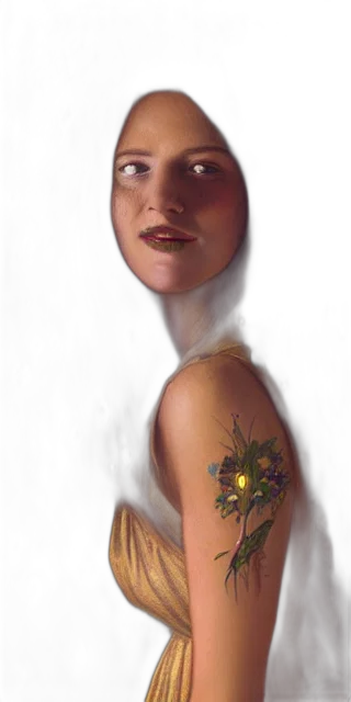 face, crown, jewelry, dress, photorealistic, fantasy art, concept art, oil painting transparent PNG cut-out