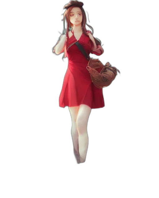 dress, staff, 3d render, concept art transparent PNG cut-out