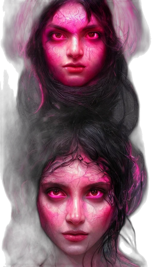 face, mask, fantasy art, concept art, photorealistic, comic book art, neon lights, fire transparent PNG cut-out