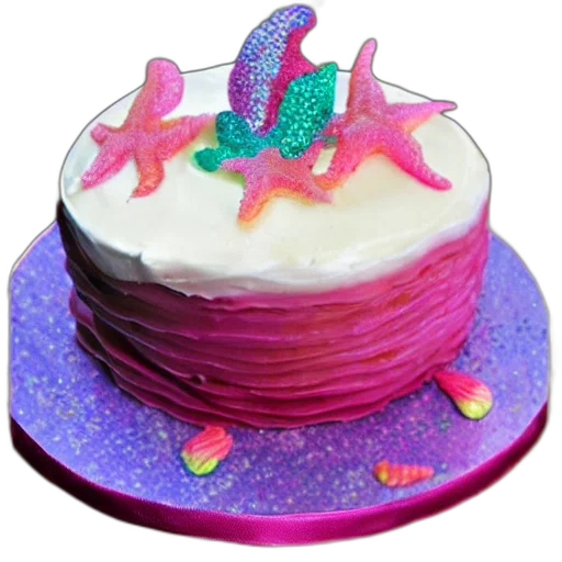 hat, crown, 3d render, mermaid, cake, homemade transparent PNG cut-out