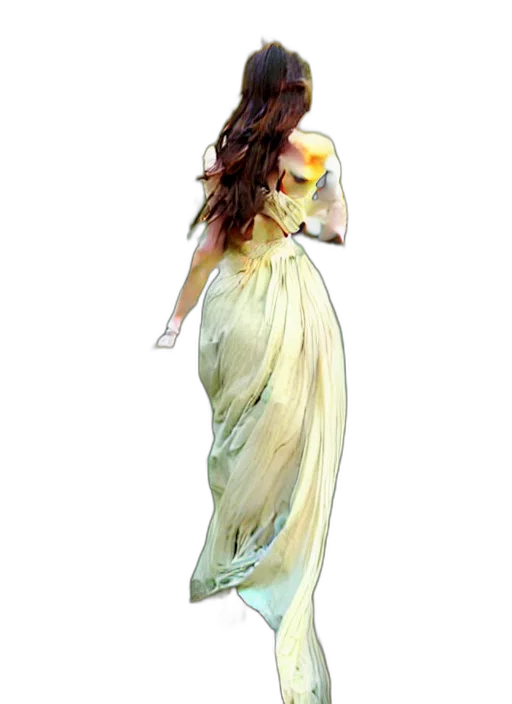 dress, photorealistic, oil painting, watercolor, 3d render, golden, full, body transparent PNG cut-out