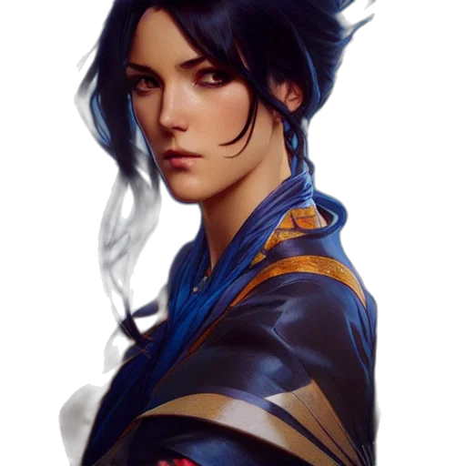 face, dragon, staff, jacket transparent PNG cut-out