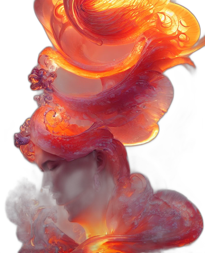 dragon, flower, crown, hair transparent PNG cut-out