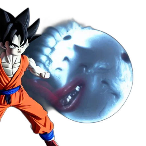 concept art, 3d render, comic book art, photorealistic, son, goku, watching, morbius transparent PNG cut-out