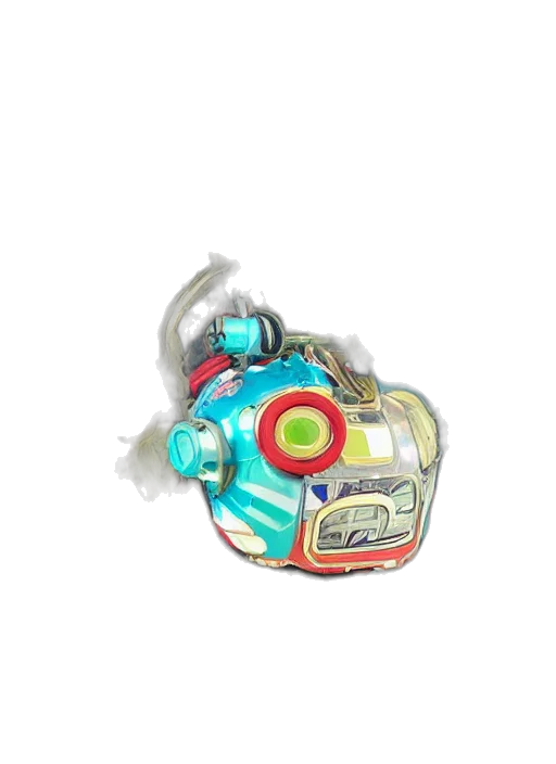 robot, jewelry, mask, weapon, 3d render, concept art, watercolor, outer space transparent PNG cut-out