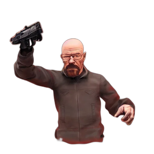 weapon, jacket, staff, robot, concept art, 3d render, pixel art, comic book art transparent PNG cut-out