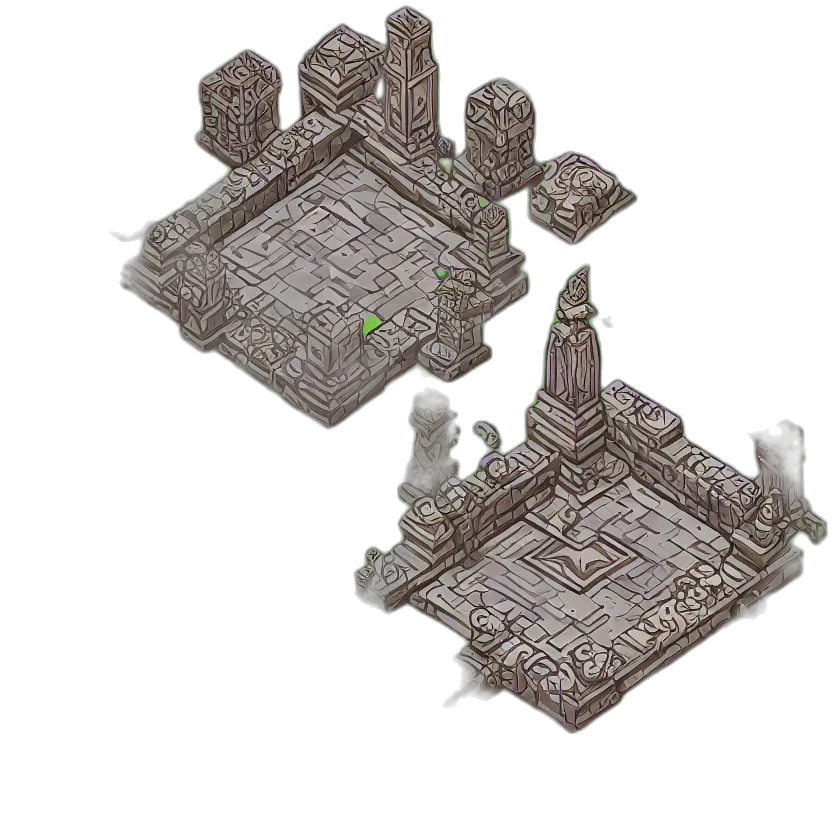 building, pixel art, concept art, 3d render, fantasy art, fog, city street, monochrome transparent PNG cut-out