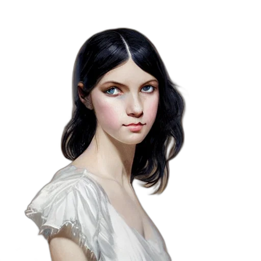 dress, face, jewelry, staff transparent PNG cut-out