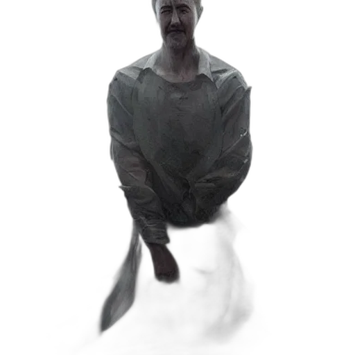 creature, mask, face, jacket, concept art, photorealistic, 3d render, oil painting transparent PNG cut-out