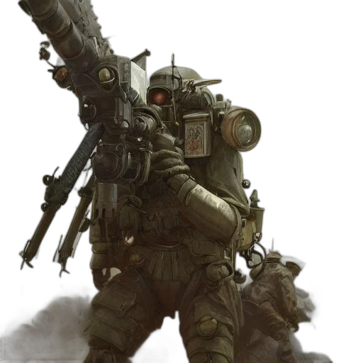 robot, weapon, staff, concept art transparent PNG cut-out