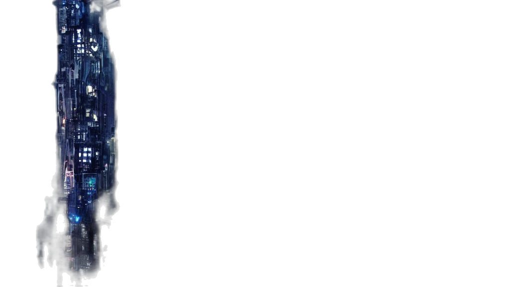 jacket, bottle, dress, robot, photorealistic, blue, skyscrapers, painting transparent PNG cut-out
