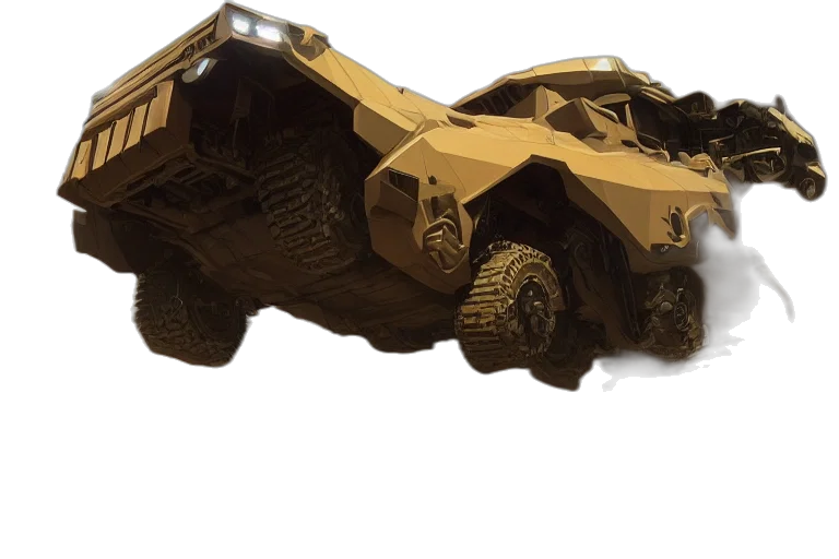 car, robot, weapon, 3d render transparent PNG cut-out