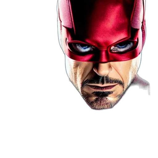 mask, face, comic book art, photorealistic, concept art, 3d render, red, robert transparent PNG cut-out