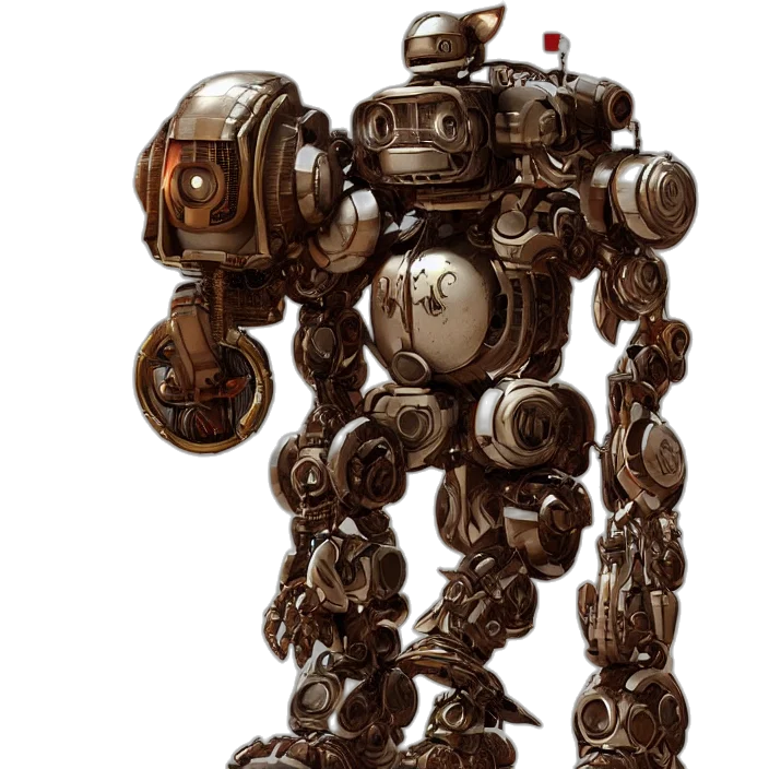 robot, weapon, concept art, 3d render transparent PNG cut-out