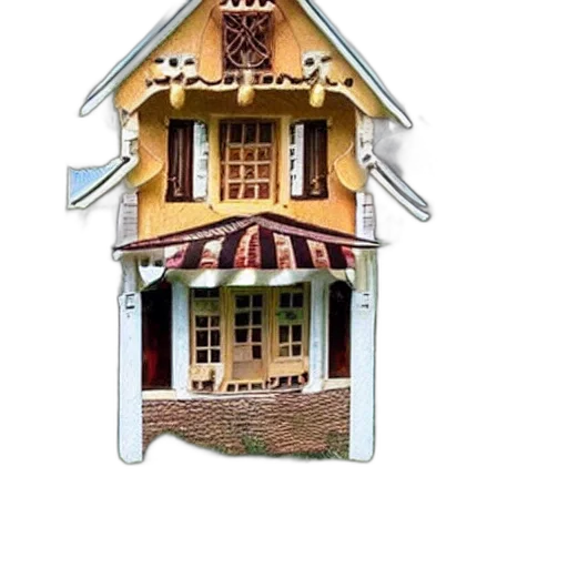 building, furniture, umbrella, 3d render transparent PNG cut-out