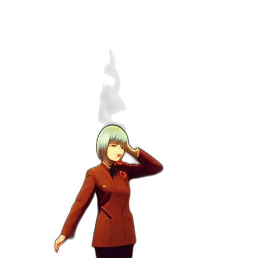 staff, jacket, dress, mask, concept art, pixel art, 3d render, anime transparent PNG cut-out