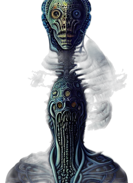 creature, mask, robot, staff transparent PNG cut-out
