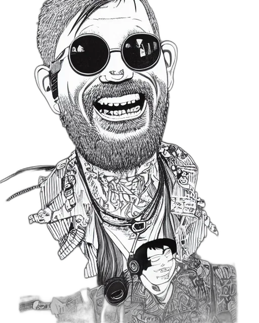 jacket, cartoon, comic book art, pencil sketch transparent PNG cut-out