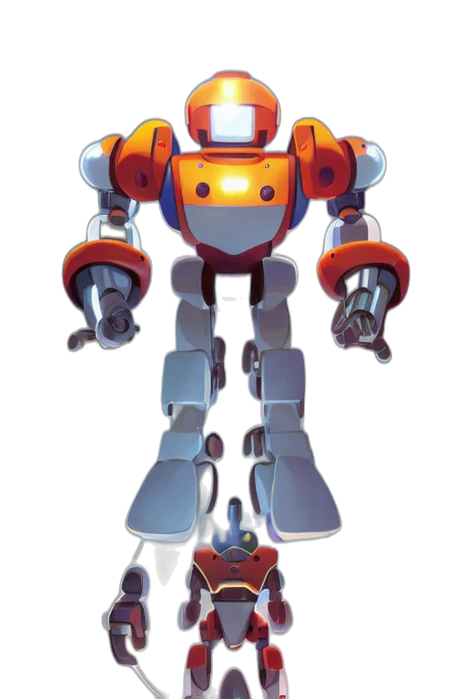 robot, weapon, concept art, 3d render, pixel art, comic book art, metabots, medabots transparent PNG cut-out