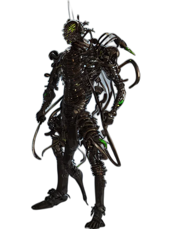 robot, creature, staff, dragon transparent PNG cut-out