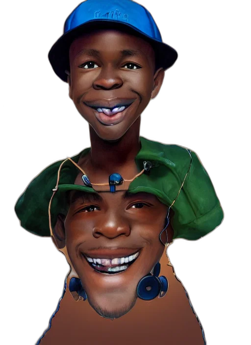 hat, face, mask, 3d render, photorealistic, cartoon, concept art, caricature transparent PNG cut-out
