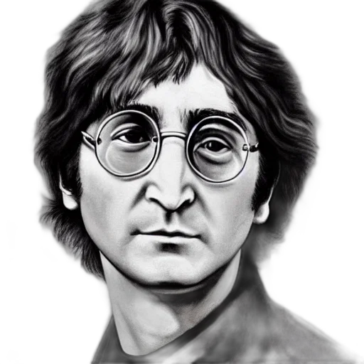 face, photorealistic, cartoon, comic book art, pixel art, john, lennon, when transparent PNG cut-out