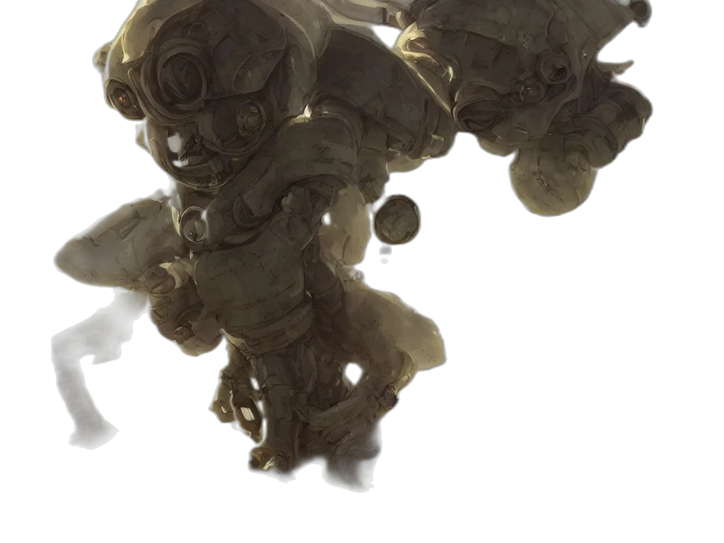 robot, creature, concept art, 3d render transparent PNG cut-out