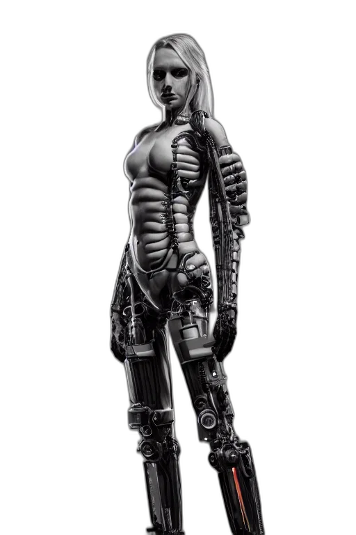 robot, creature, weapon, cyberpunk, concept art, comic book art, 3d render, outer space transparent PNG cut-out