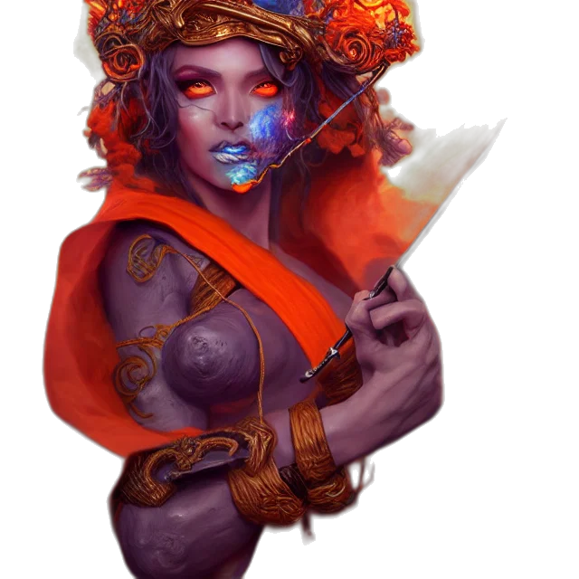 staff, face, fantasy art, concept art, pixel art, watercolor, red, colorful transparent PNG cut-out