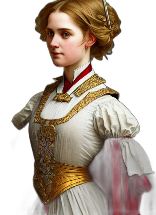 staff, dress, crown, face, photorealistic, concept art, fantasy art, oil painting transparent PNG cut-out