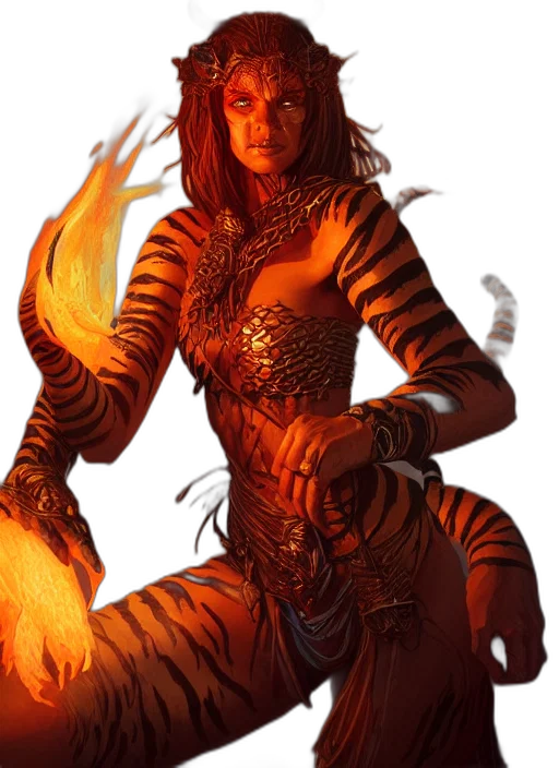 fantasy art, comic book art, concept art, pixel art, fire, golden, red, earth tones transparent PNG cut-out
