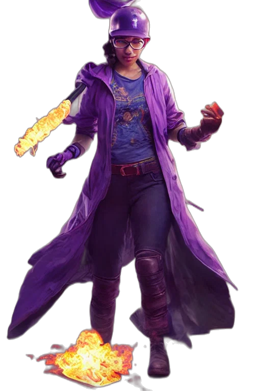 staff, jacket, weapon, concept art, fantasy art, cyberpunk, 3d render, colorful transparent PNG cut-out