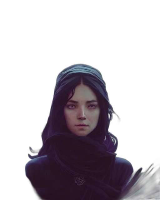 face, mask, jacket, staff, concept art, fantasy art, comic book art, photorealistic transparent PNG cut-out