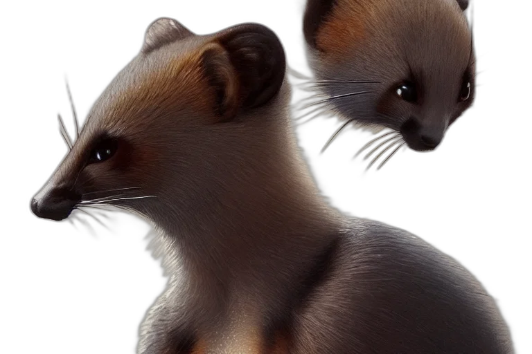 animal, creature, hair, 3d render transparent PNG cut-out