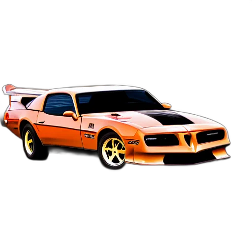 car, 3d render, photorealistic, concept art, pixel art, black, pontiac, firebird transparent PNG cut-out