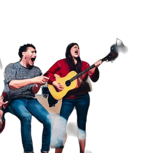 fire, everyone, singing, playing, guitar transparent PNG cut-out