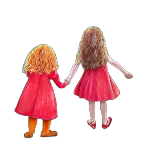 dress, hair, 3d render, concept art, photorealistic, watercolor, red, year transparent PNG cut-out