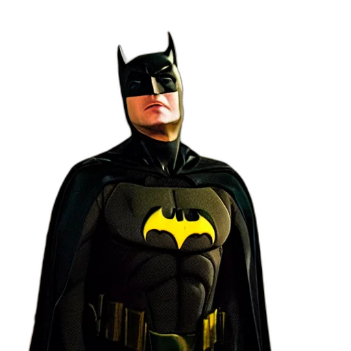 mask, comic book art, 3d render, concept art, photorealistic, michael, keaton, batman transparent PNG cut-out