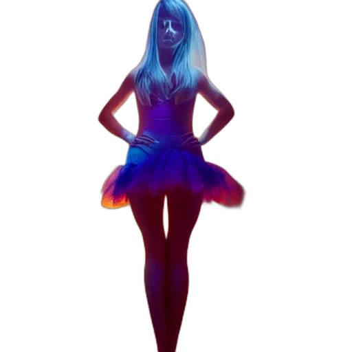 dress, hair, creature, concept art, 3d render, fantasy art, pixel art, neon lights transparent PNG cut-out