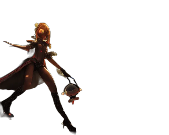 staff, weapon, dress, hair, concept art, pixel art, fantasy art, anime transparent PNG cut-out