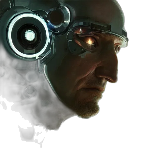 robot, face, mask, cyberpunk transparent PNG cut-out