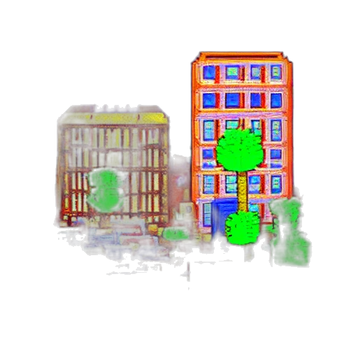 building, robot, pixel art, 3d render transparent PNG cut-out