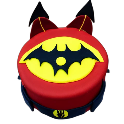 3d render, chinese, bat, superhero, birthday, cake transparent PNG cut-out
